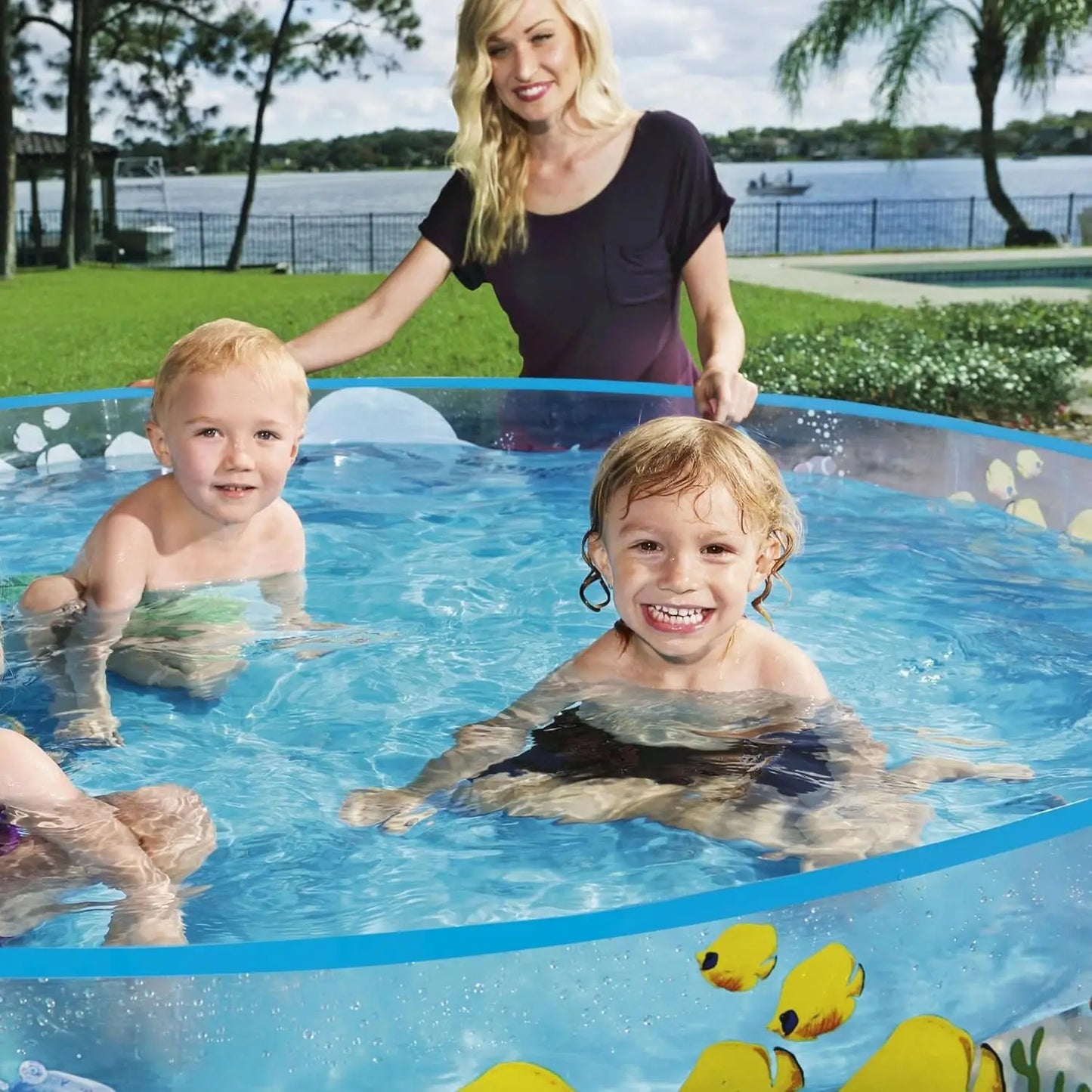 Piscina Infantil para Niños Animales Marinos Redonda 183 cm Transparente – Bestway