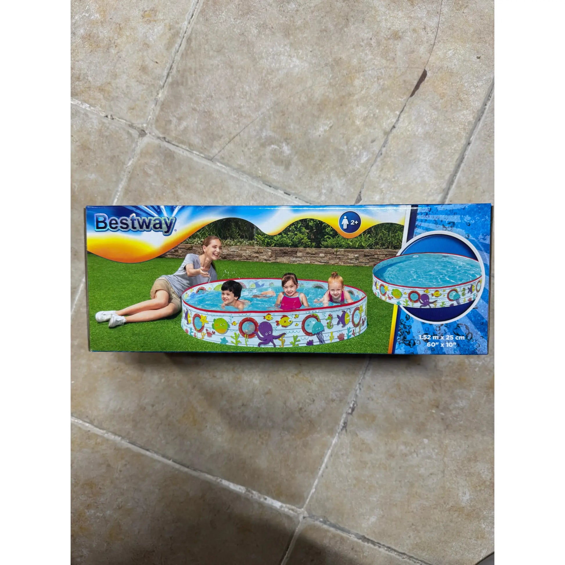 Piscina Infantil para Niños Redonda 152x30 cm Fácil Montaje Resistente y Segura Bestway Rígida