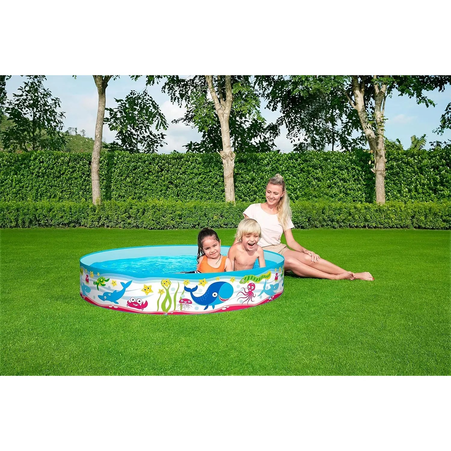 Piscina Infantil para Niños Redonda 152x30 cm Fácil Montaje Resistente y Segura Bestway Rígida
