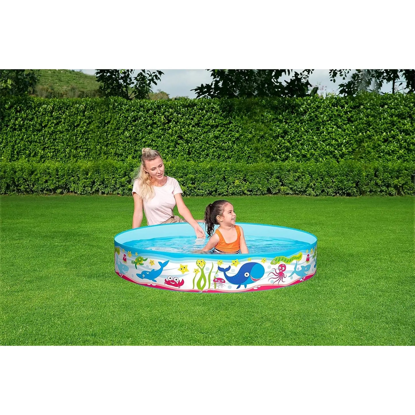Piscina Infantil para Niños Redonda 152x30 cm Fácil Montaje Resistente y Segura Bestway Rígida