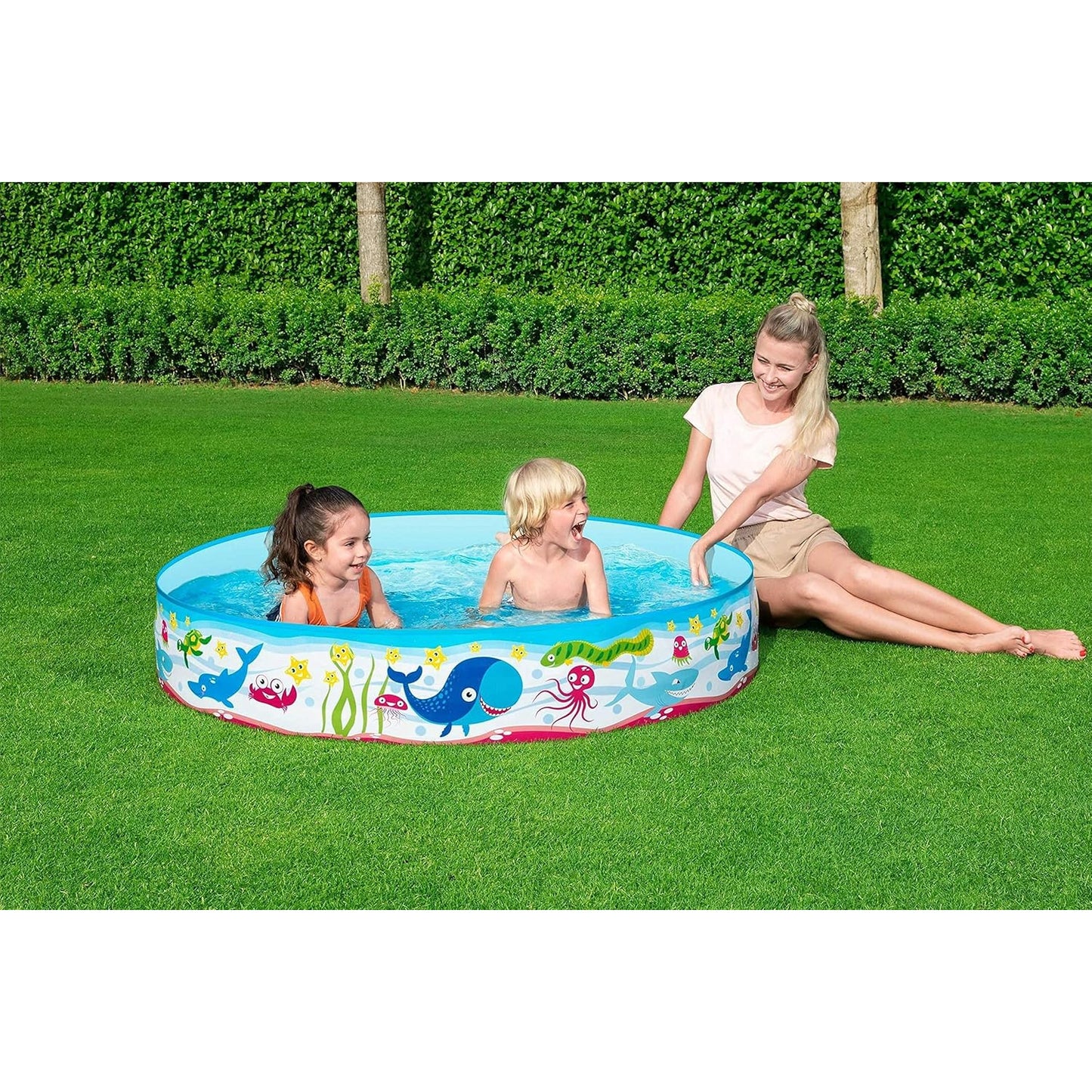 Piscina Infantil para Niños Redonda 152x30 cm Fácil Montaje Resistente y Segura Bestway Rígida