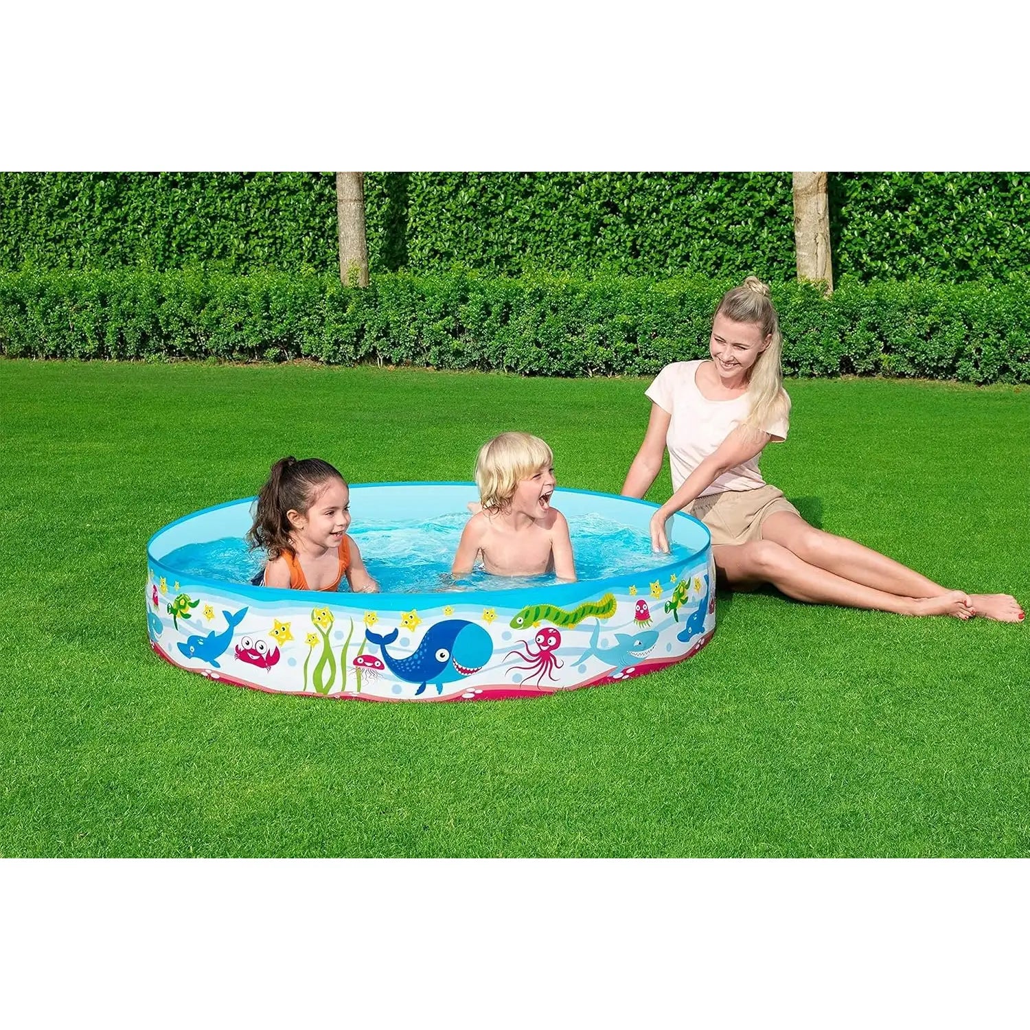 Piscina Infantil para Niños Redonda 152x30 cm Fácil Montaje Resistente y Segura Bestway Rígida
