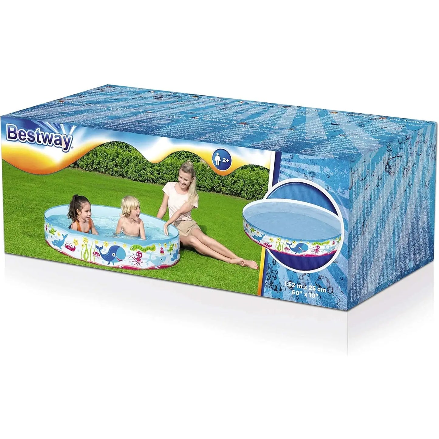 Piscina Infantil para Niños Redonda 152x30 cm Fácil Montaje Resistente y Segura Bestway Rígida