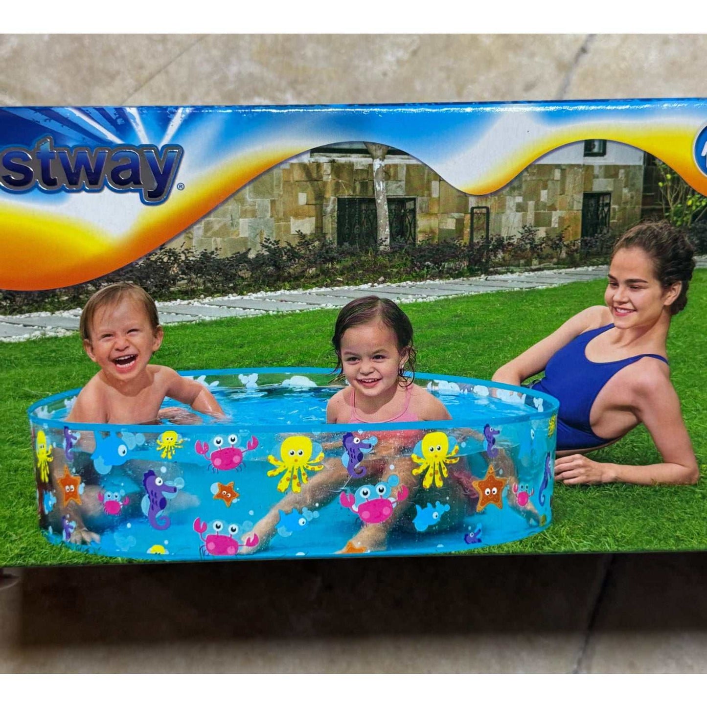 piscina infantil redonda con animales marinos para niños 277 litros