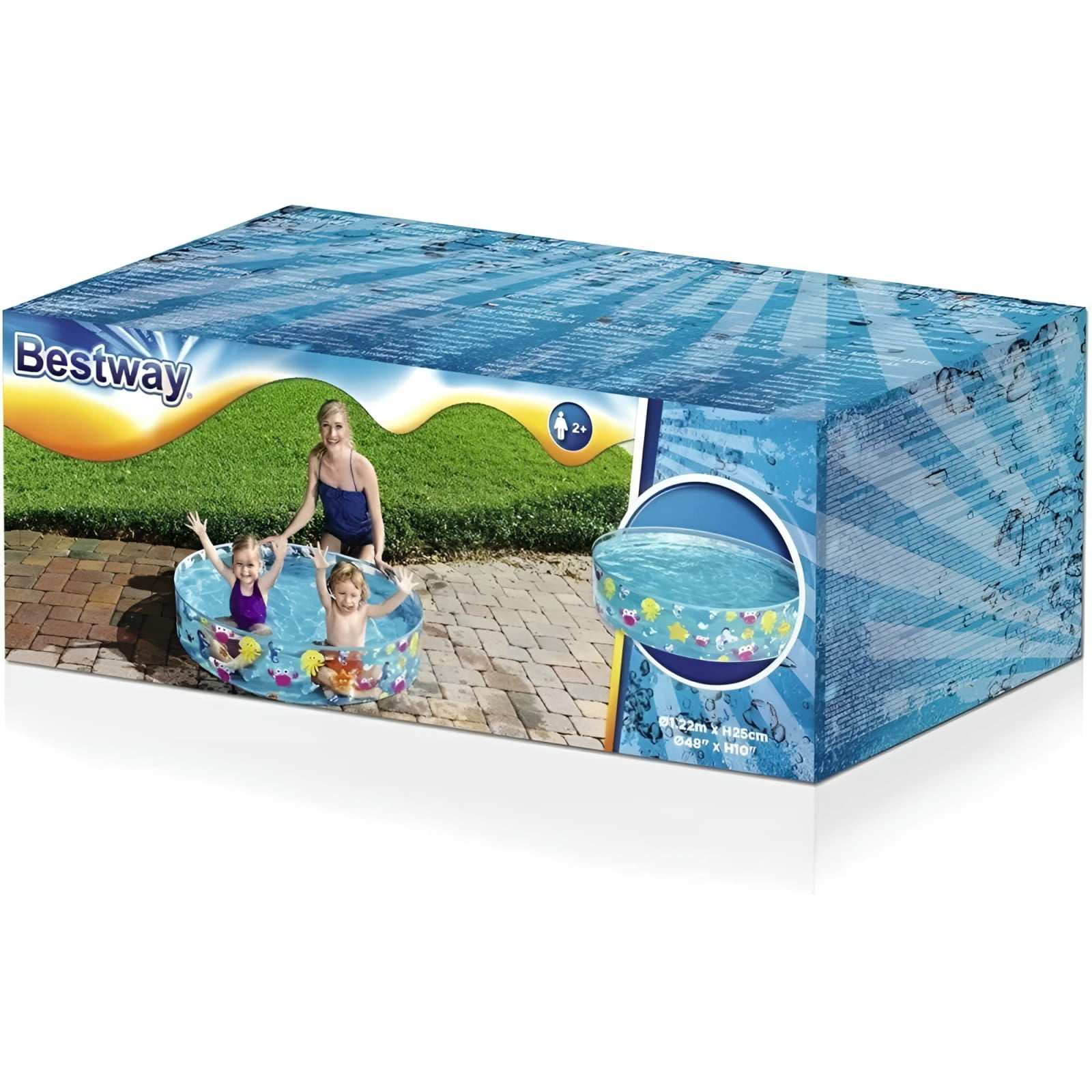 piscina infantil redonda con animales marinos para niños