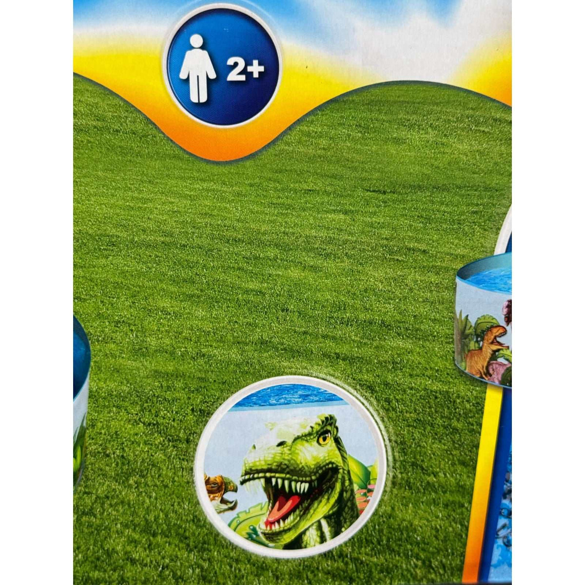 Piscina infantil redonda con diseño de dinosaurios para niños