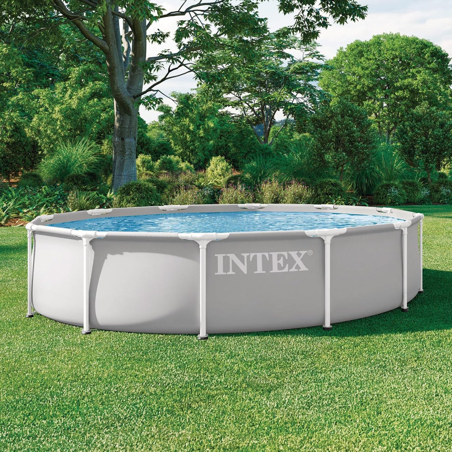 Piscina redonda desmontable gris Prism Frame 366x76cm (capacidad 6503L)