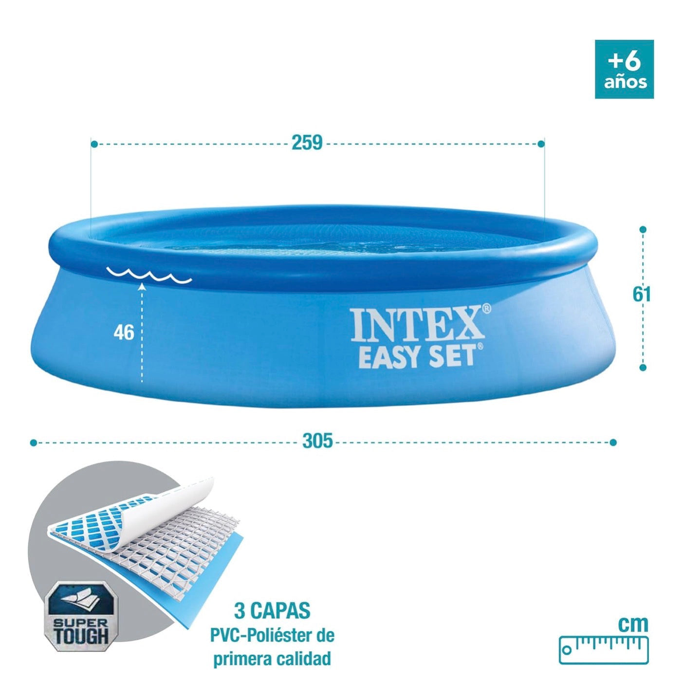 Piscina redonda Easy Set 305x61cm (capacidad 3077L)