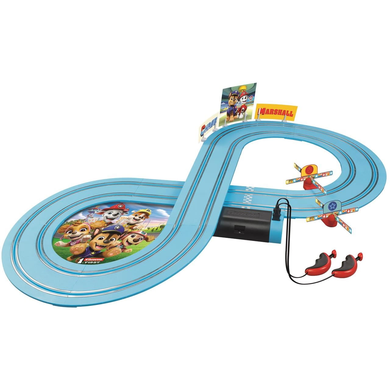 Pista carrera Patrulla canina ’On the track’ con 2 coches y 2,4m - Juguete