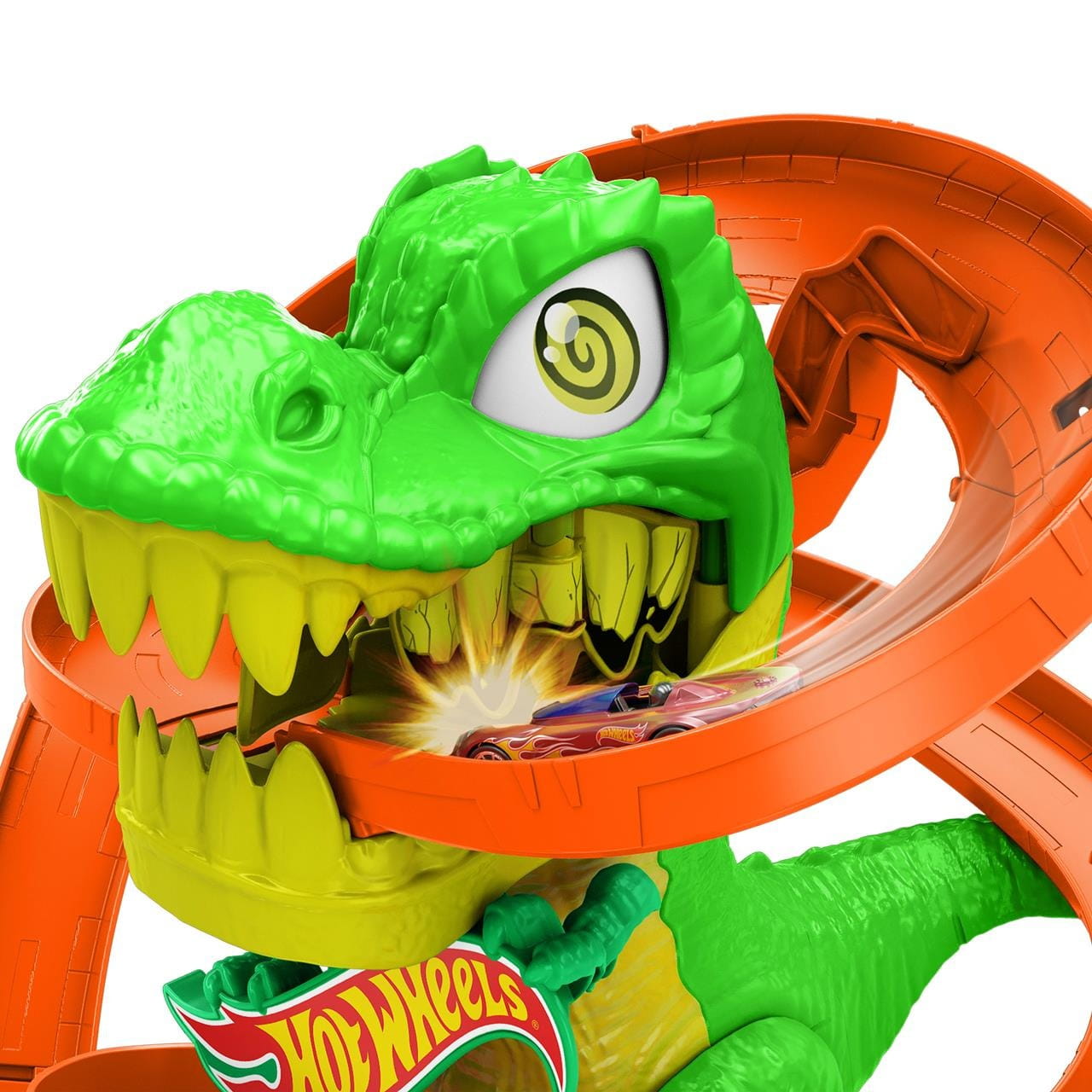Pista Hot Wheels City Super estación de bomberos T-Rex (incluye 1 vehículo)
