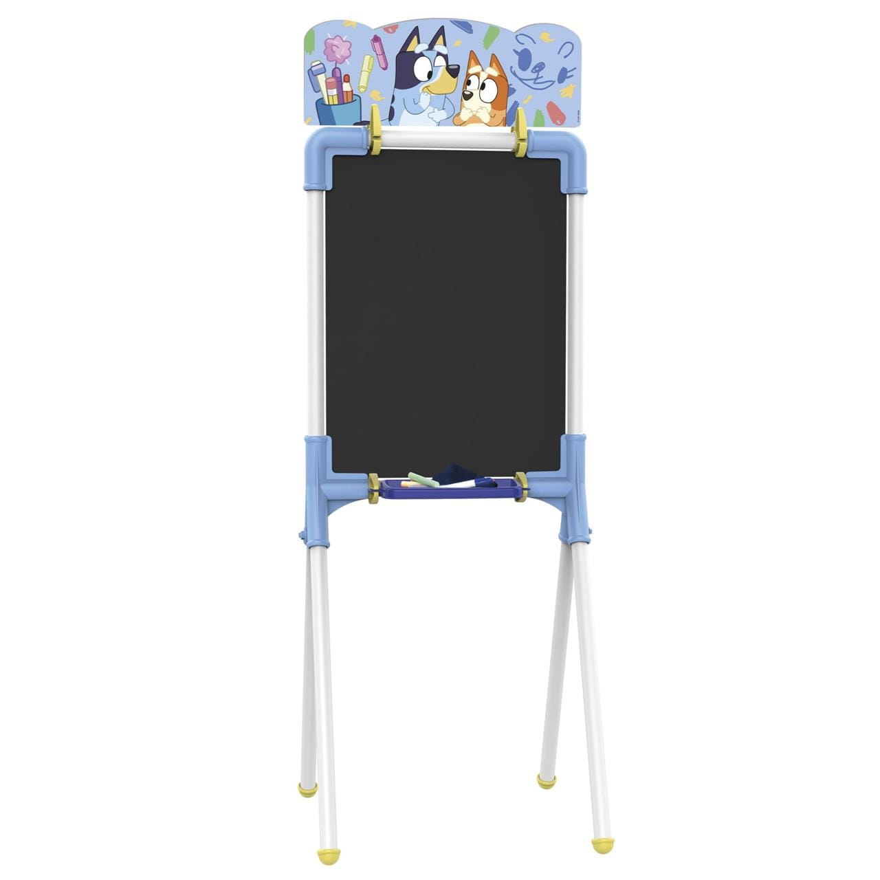Pizarra Bluey 2 en 1 con de tiza y magnética 12 accesorios 37x32x98cm