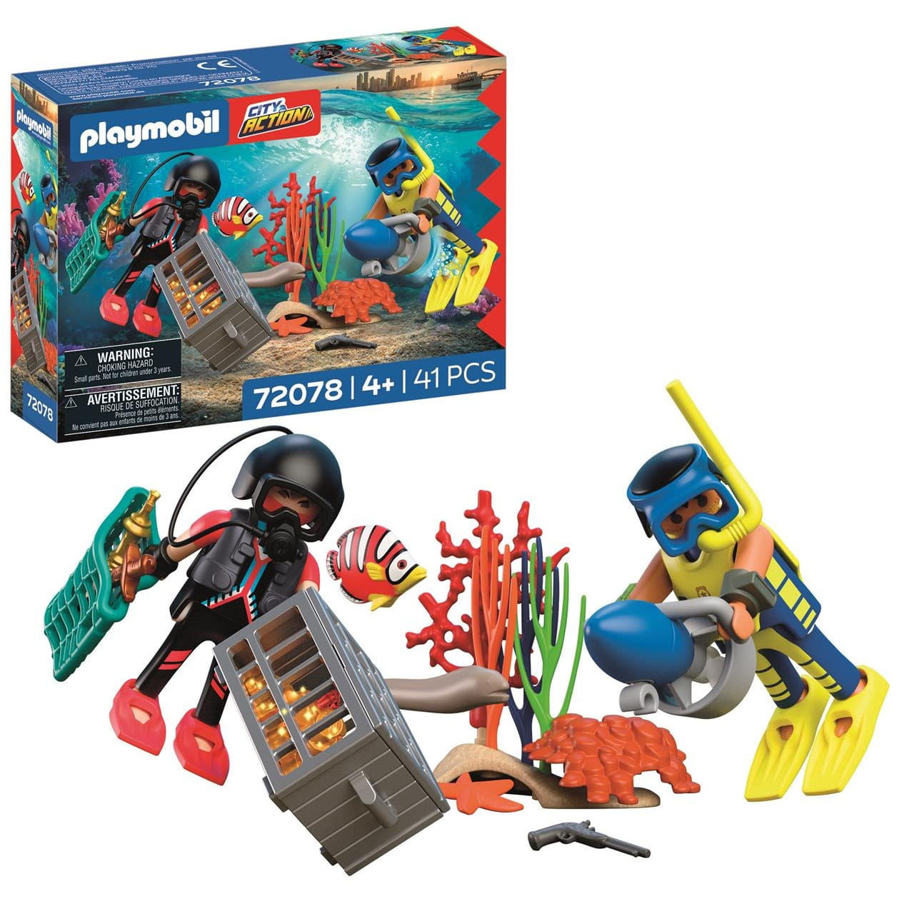 Policía buzo con tesoro Playmobil City Action 72078 - Juguete