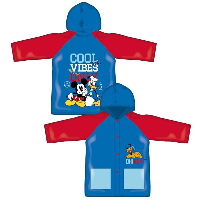 Poncho chubasquero impermeable de Mickey Mouse con capucha talla 4