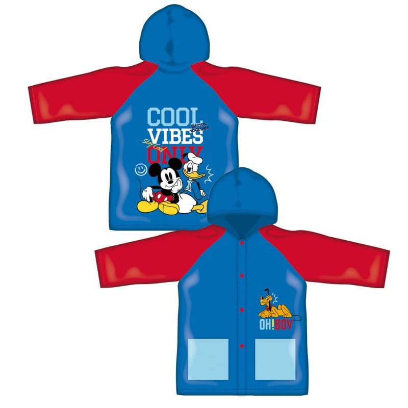 Poncho chubasquero impermeable de Mickey Mouse con capucha talla 6