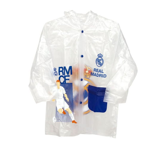 Poncho chubasquero impermeable del Real Madrid CF con capucha talla 4