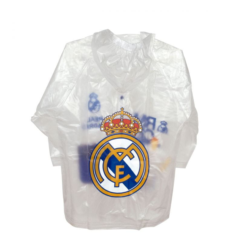 Poncho chubasquero impermeable del Real Madrid CF con capucha talla 6