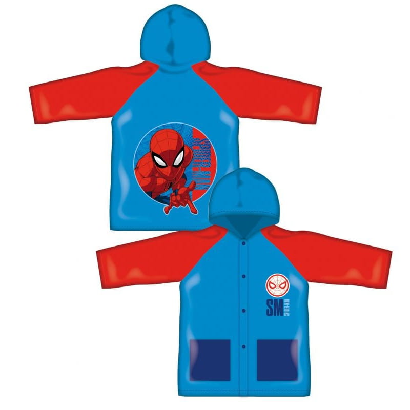 Poncho chubasquero impermeable de Spiderman con capucha talla 6