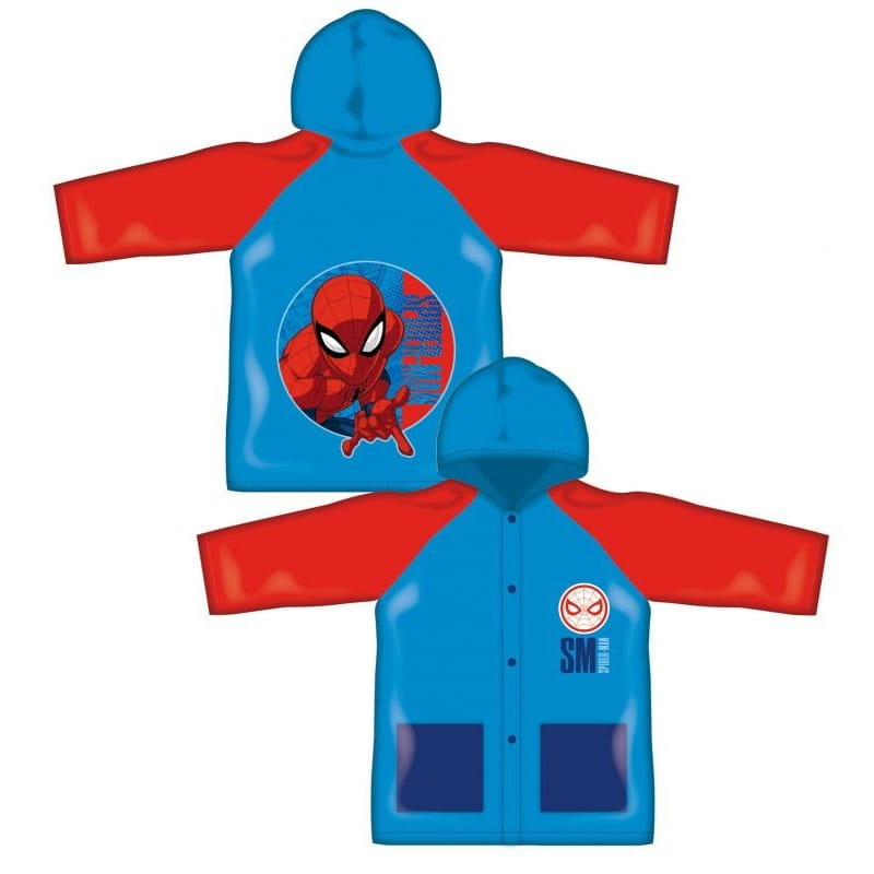 Poncho chubasquero impermeable de Spiderman con capucha talla 6