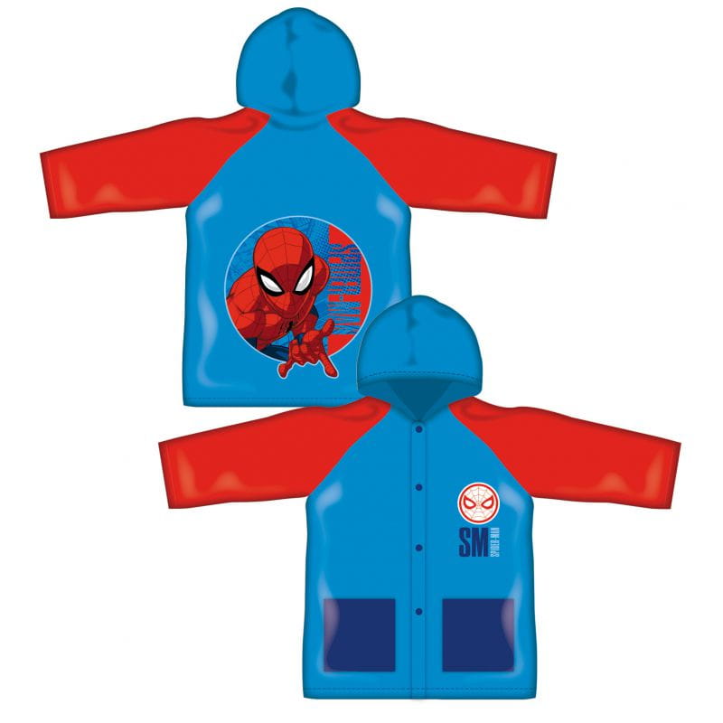 Poncho chubasquero impermeable de Spiderman con capucha talla 8