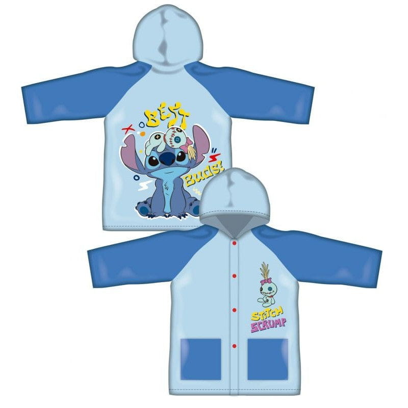 Poncho chubasquero impermeable de Stitch con capucha talla 4