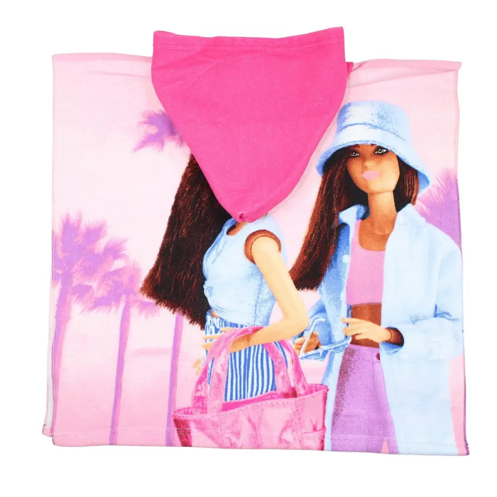 Poncho Playa Piscina Barbie 55x110cm infantil de microfibra para niños Oficial pokemon 60x130