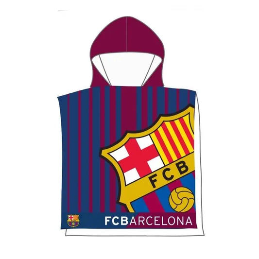 Poncho Playa Piscina FC Barcelona Escudo 55x110cm infantil de microfibra para niños Oficial pokemon 60x130