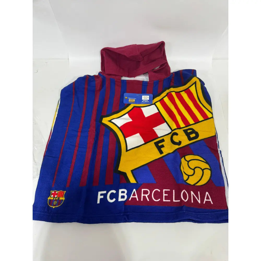 Poncho Playa Piscina FC Barcelona Escudo 55x110cm infantil de microfibra para niños Oficial pokemon 60x130