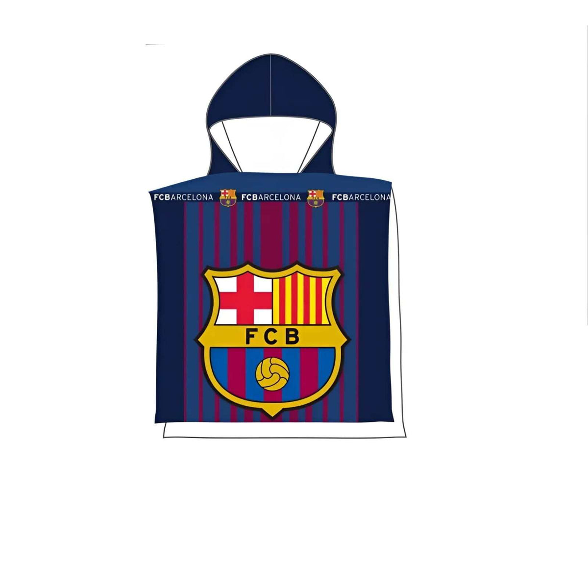 Poncho infantil microfibra playa piscina fc barcelona diseño oficial