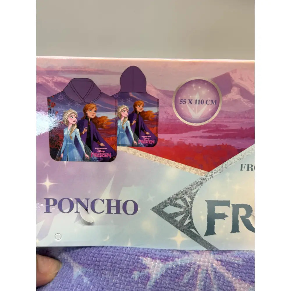 Poncho Playa Piscina Frozen Anna Elsa 55x110cm infantil de microfibra para niños Oficial