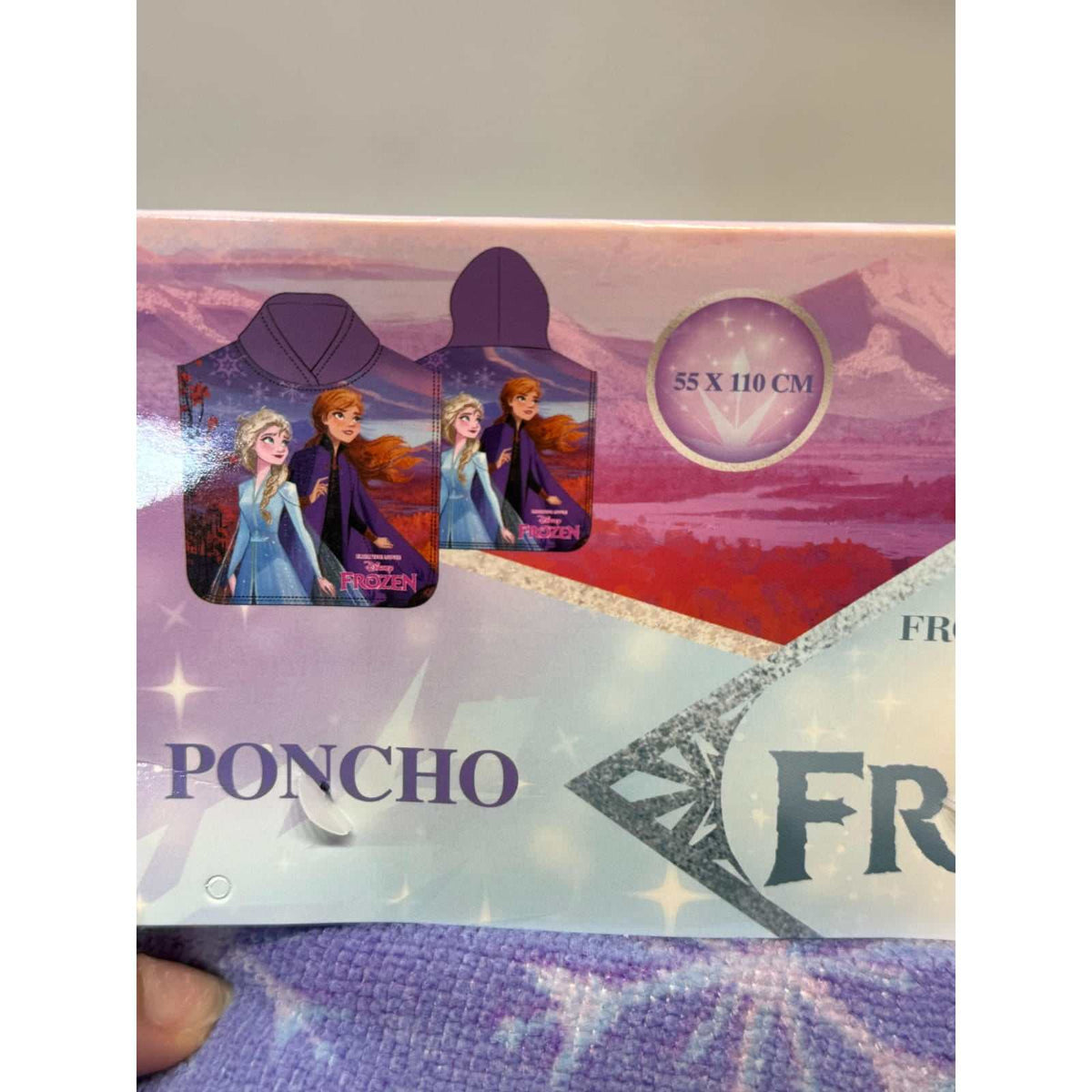 Poncho playa piscina infantil Frozen Anna y Elsa de microfibra