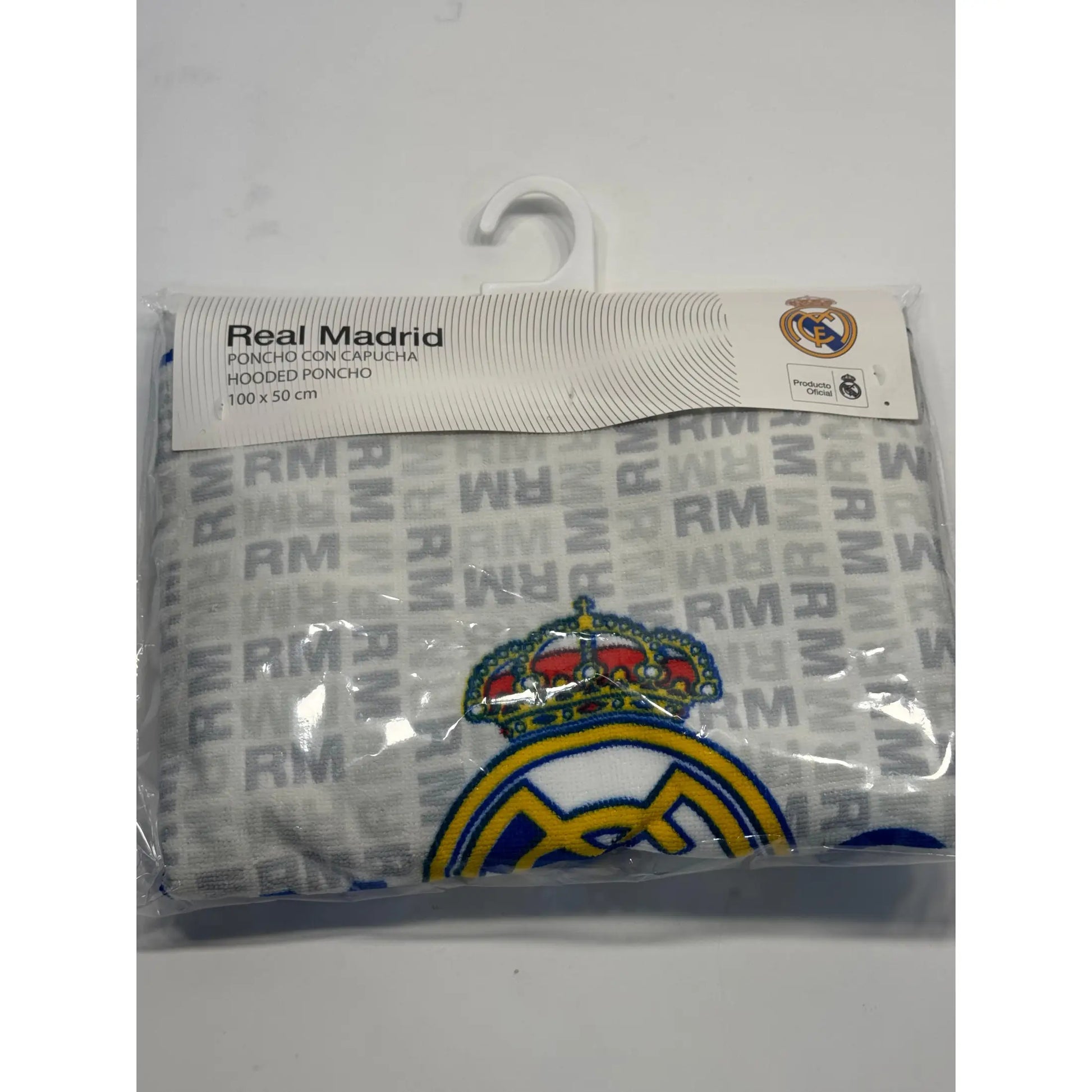 Poncho Playa Piscina Infantil Real Madrid CF Oficial 55x110cm de microfibra para niños - Toalla