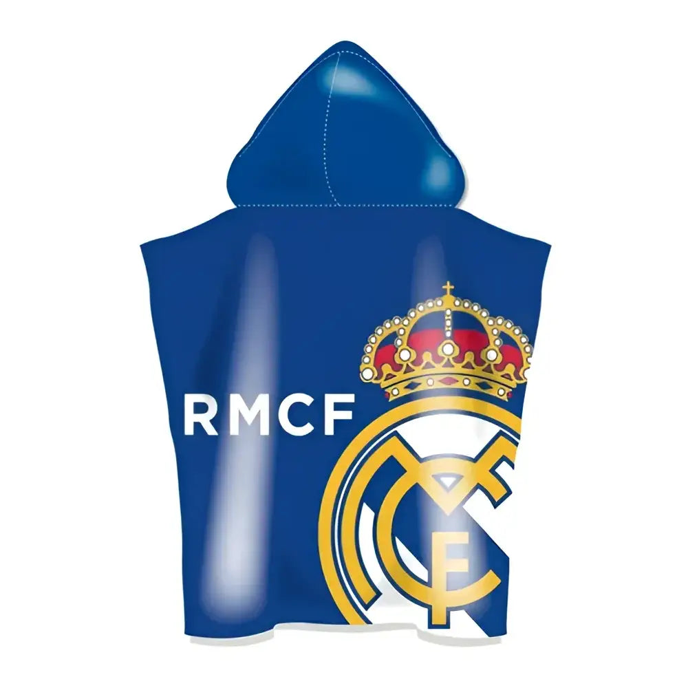 Poncho Playa Piscina Infantil Real Madrid CF Oficial 55x110cm de microfibra para niños - Toalla