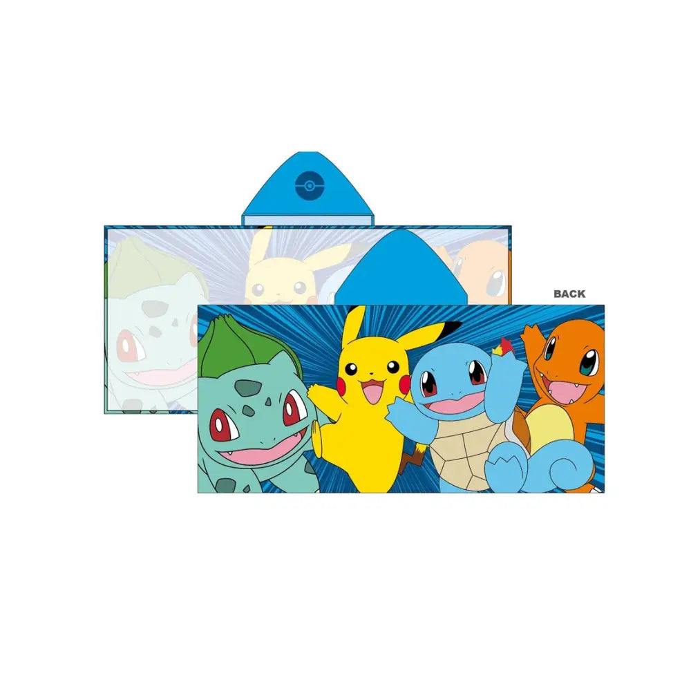 Poncho Playa Piscina Pokémon 60x130cm infantil de microfibra para niños Oficial pokemon 60x130