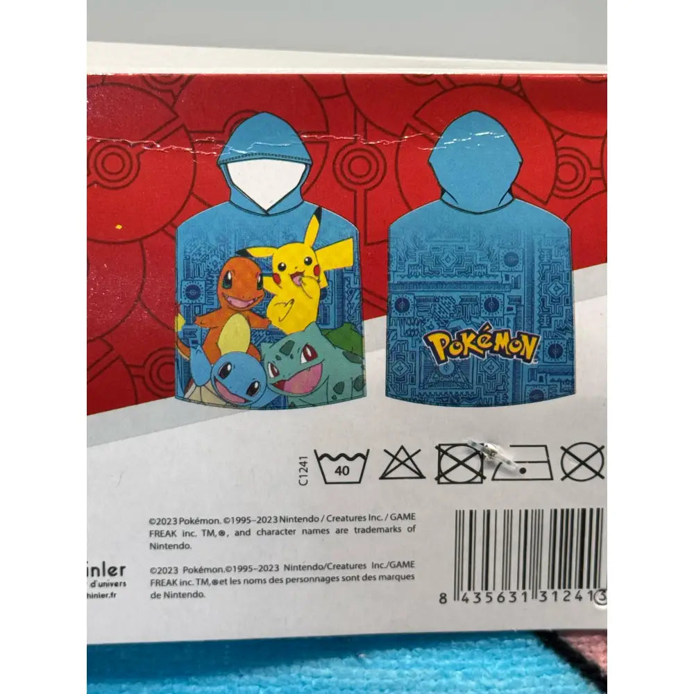 Poncho Playa Piscina Pokémon Iniciales 55x110cm infantil de microfibra para niños Oficial