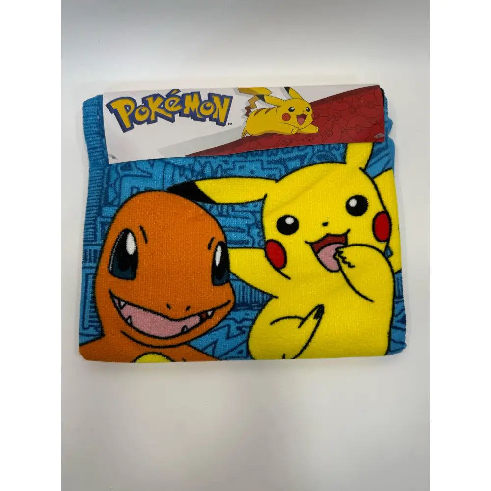 Poncho Playa Piscina Pokémon Iniciales 55x110cm infantil de microfibra para niños Oficial