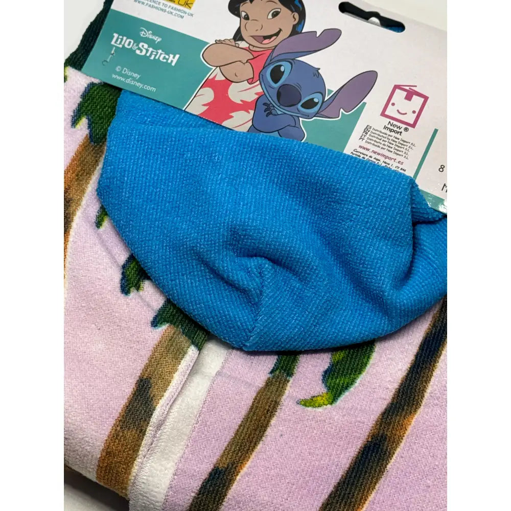 Poncho Playa Piscina Stitch 55x110cm infantil de microfibra para niños Oficial