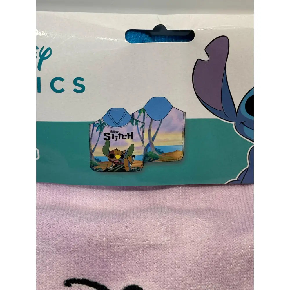 Poncho Playa Piscina Stitch 55x110cm infantil de microfibra para niños Oficial
