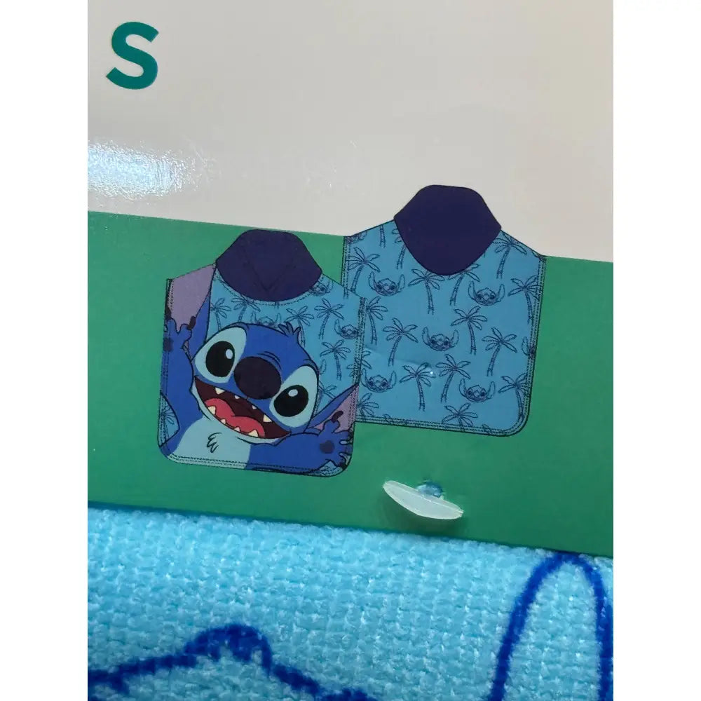 Poncho Playa Piscina Stitch Azul 55x110cm infantil de microfibra para niños Oficial pokemon 60x130