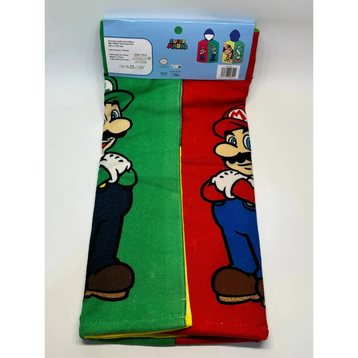 Poncho Playa Piscina Super Mario 55x110cm infantil de microfibra para niños Oficial