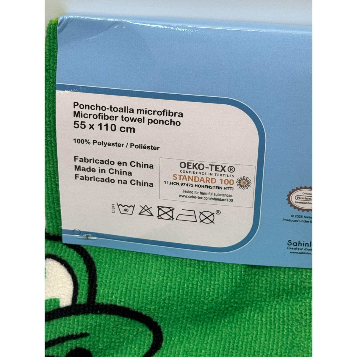 Poncho de microfibra infantil Super Mario para playa y piscina