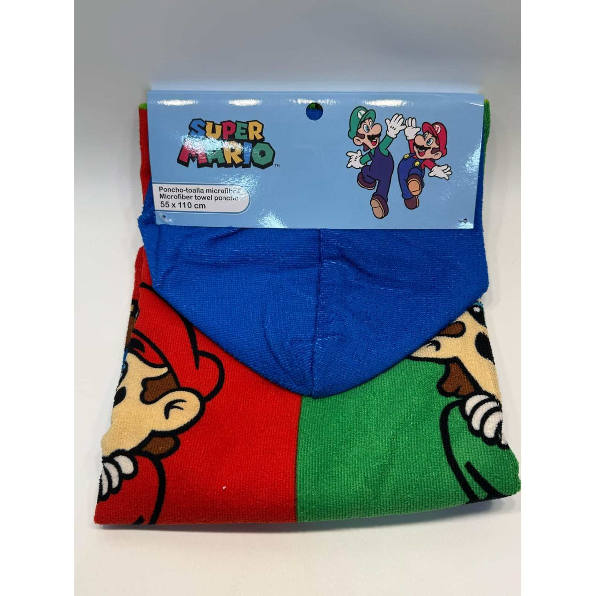 Poncho de microfibra Super Mario para playa y piscina infantil