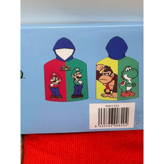 Poncho infantil Super Mario microfibra para playa y piscina 55x110 cm