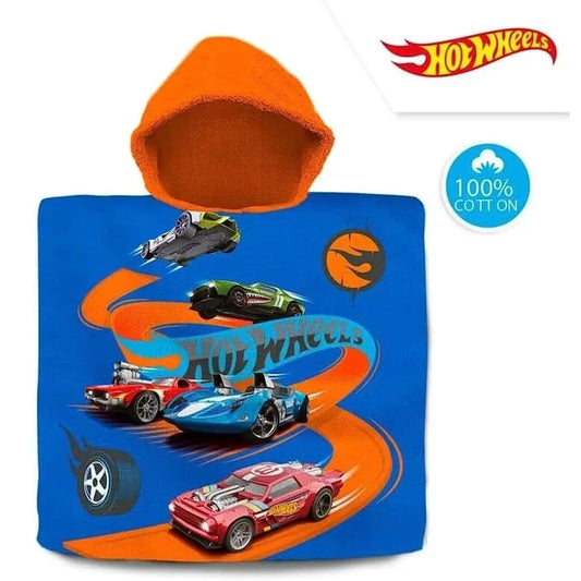 Poncho toalla algodón HOT WHEELS 60x120cm playa piscina - poncho
