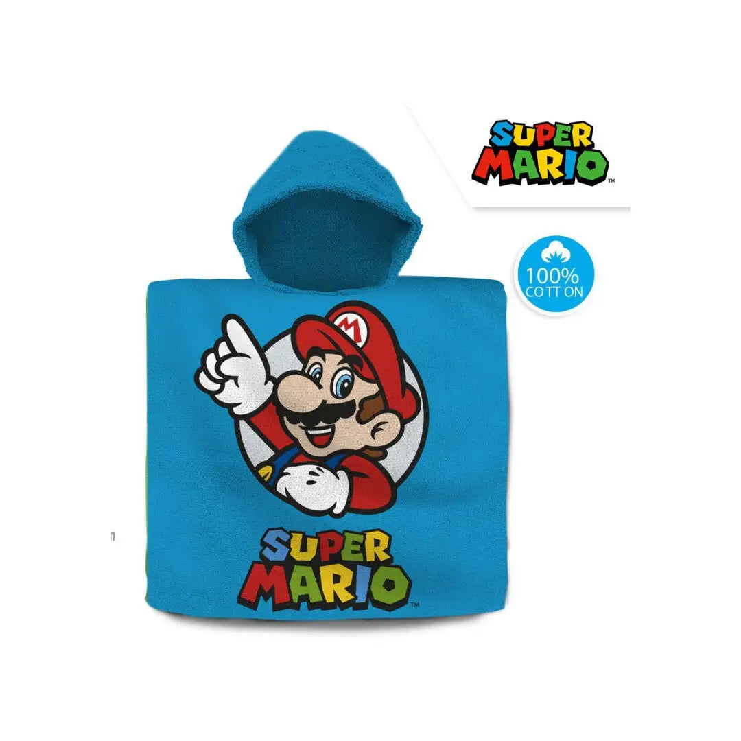 Poncho toalla algodón SUPER MARIO 60x120cm - poncho
