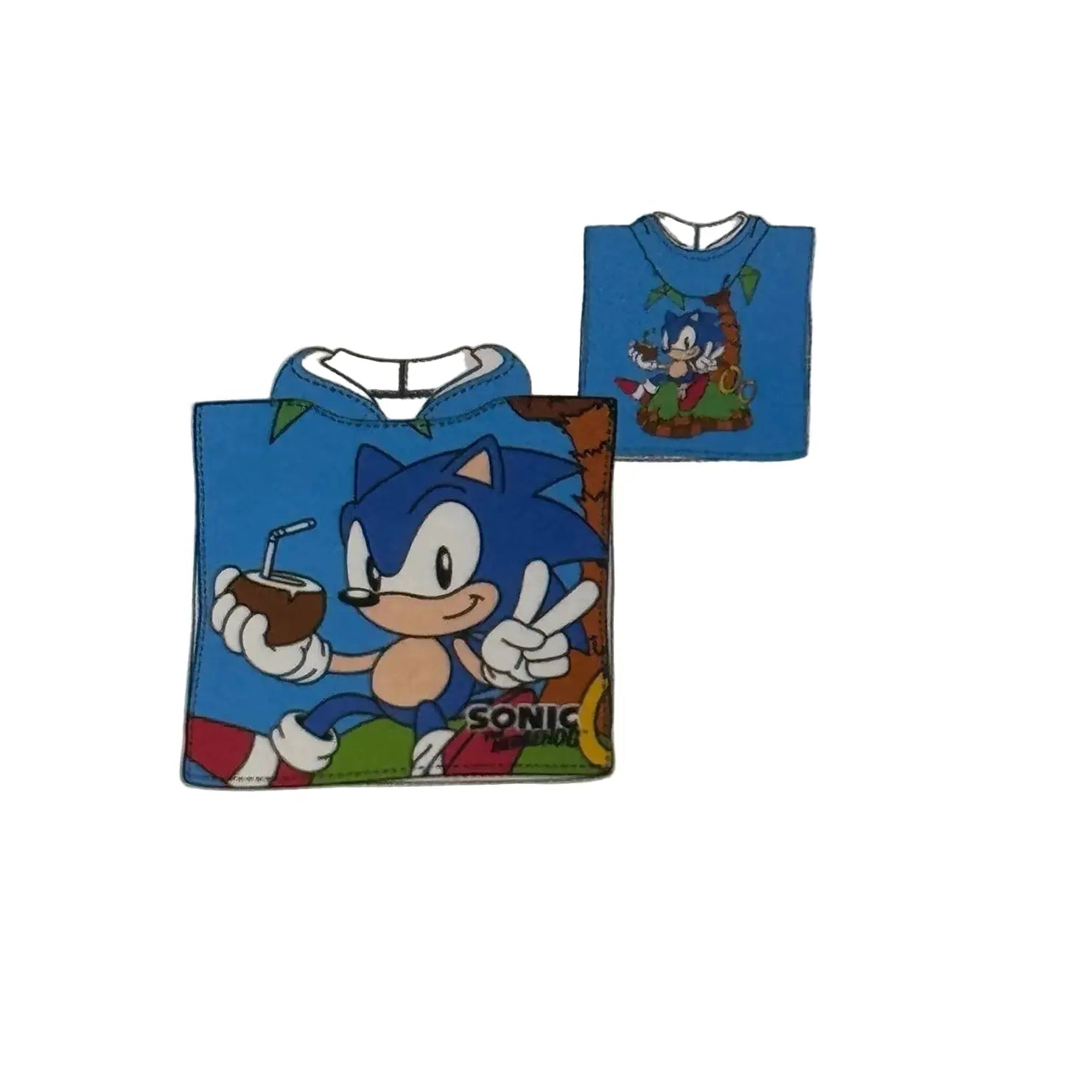 Poncho toalla con capucha Sonic coco 55x110cm - Toalla