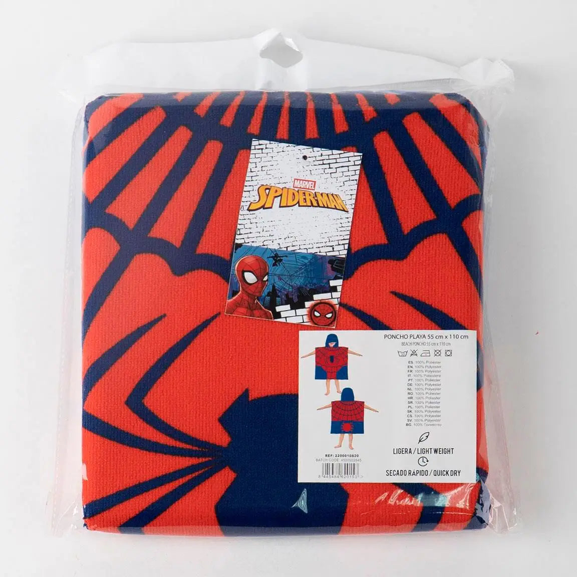 Poncho toalla infantil playa piscina Spiderman araña - poncho