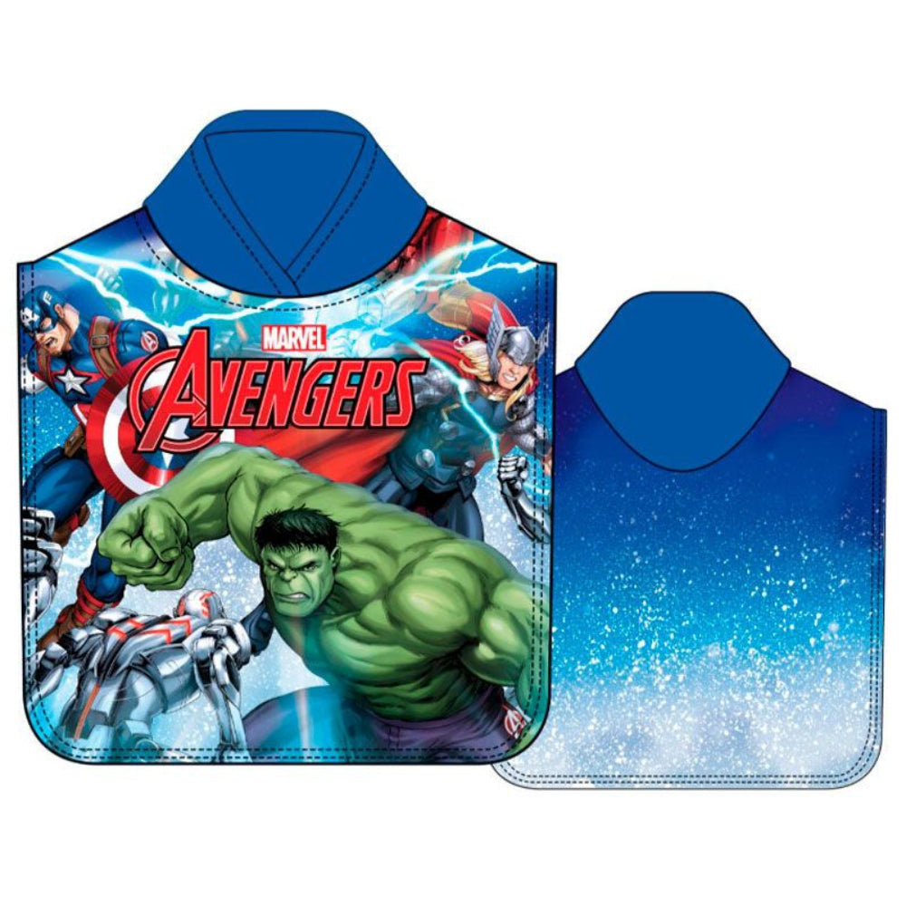 Poncho toalla playa y piscina infantil Marvel Avengers 50x100cm - poncho