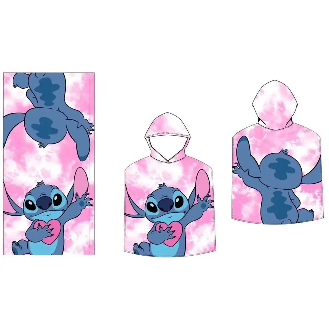 Poncho Toalla Playa Piscina infantil STITCH 55X110CM