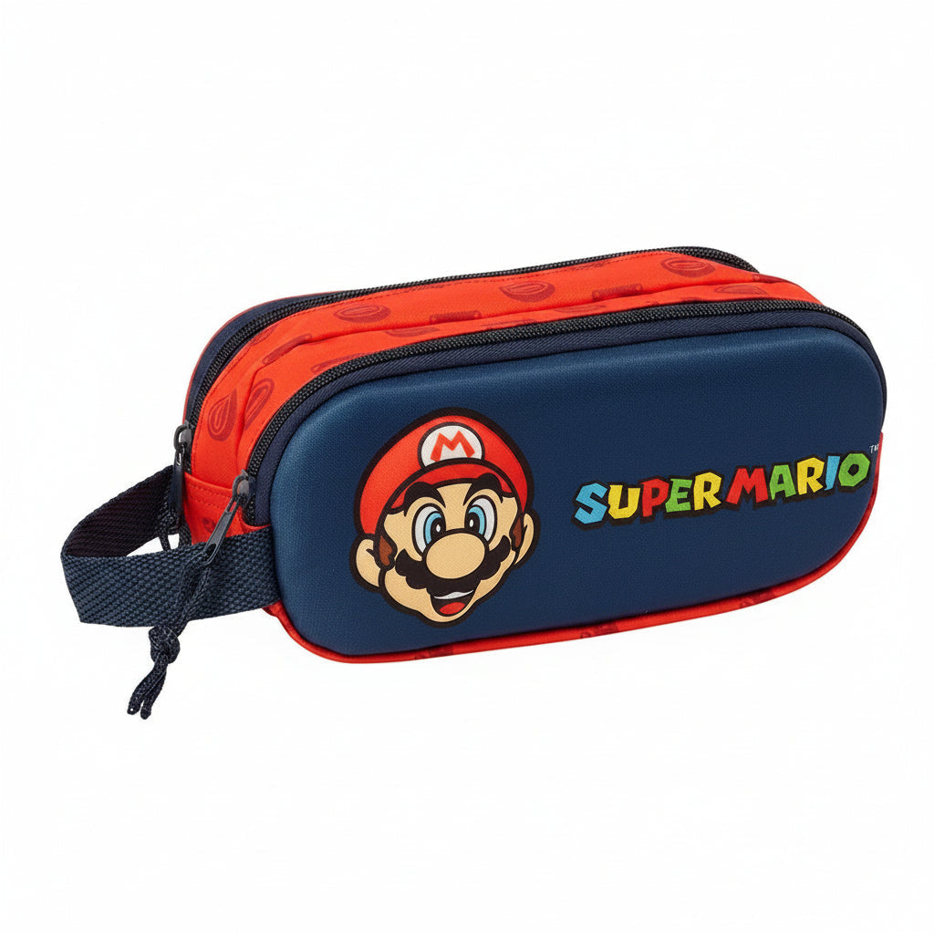 Portatodo estuche doble 3D Super Mario Bros 21x6x8cm