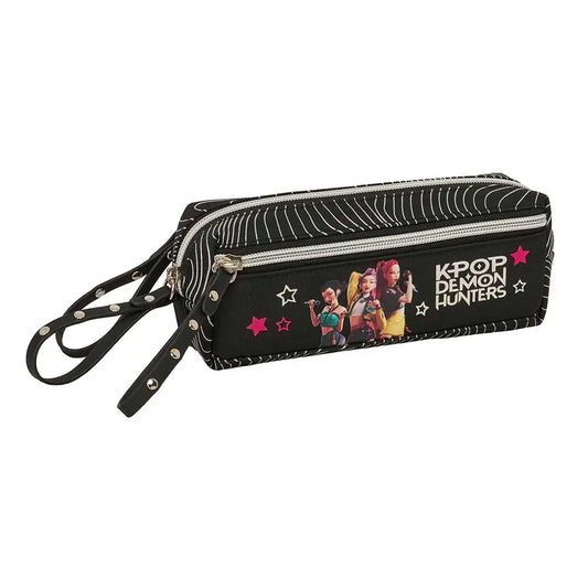 Portatodo estuche triple K-POP Demon Hunters - Huntrix ’Energy’ 22cm con goma elástica - Estuche